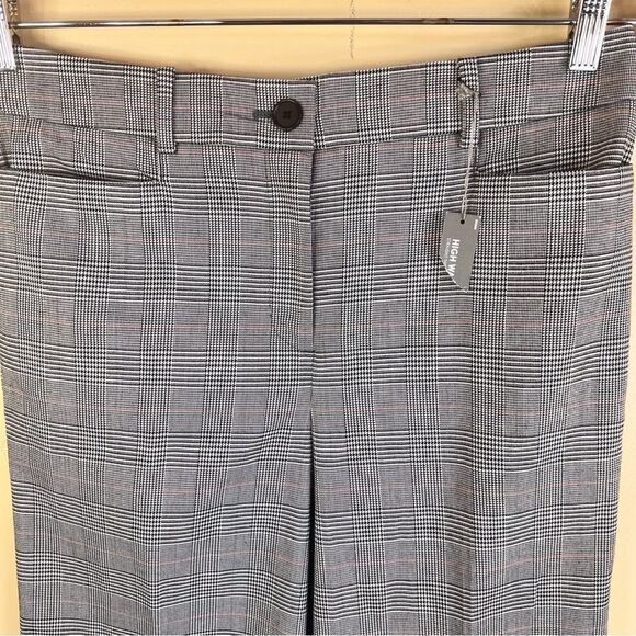 NWT Loft High Waist Straight Leg Womens Trousers Size 6 Plaid Career Wear Work - Picture 3 of 7